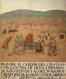 Bedevaart van de Compagnia del Crocifisso naar Loreto, eerste helft van de 16e eeuw door Giovanni del Leone