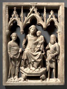 Madonna en Kind met Heiligen Catharina en Johannes de Doper, c. 1340-1350 door Giovanni di Agostino