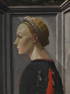 Portret van een vrouw door Giovanni di Franco