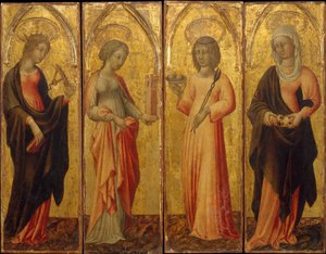 Heiligen Catharina van Alexandrië, Barbara, Agatha en Margaretha, ca. 1470