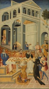 Het hoofd van Johannes de Doper voor Herodes gebracht door Giovanni di Paolo