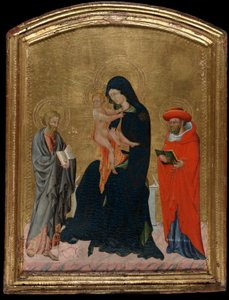 Maagd en Kind met Heiligen Hiëronymus en Bartholomeüs door Giovanni di Paolo