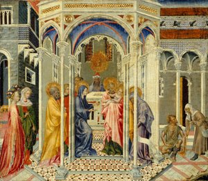 De presentatie van Christus in de tempel door Giovanni di Paolo di Grazia