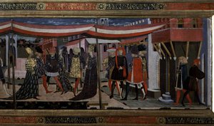 Frontaal van de Adimari Cassone, detail van het rechtergedeelte, c.1450 (detail) door Giovanni di Ser Giovanni Scheggia
