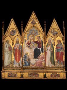 De kroning van de Maagd, en heiligen, 1394