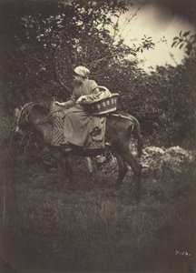 Vrouwelijke boer op een ezel, 1870