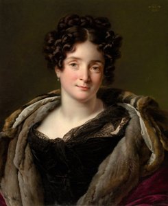 Madame Jacques-Louis-Étienne Reizet Colette-Désirée-Thérèse Godefroy, 1782-1850, 1823 door Girodet de Roucy Trioson