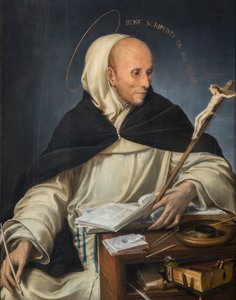 Portret van een monnik gekleed als St. Thomas van Aquino