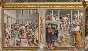 Middenbeuk, Vierde Zuidelijke Span, Kroning met Doornen, Ecce Homo, Girolamo Romanino door Girolamo Romanino