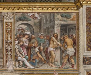 Centrale Beuk, Vijfde Zuidelijke Span, Geseling van Christus, Girolamo Romanino door Girolamo Romanino