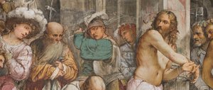 Centrale beuk, Vijfde overspanning Zuid, Geseling van Christus, Girolamo Romanino door Girolamo Romanino