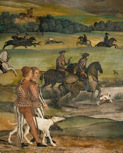 Bezoek van koning Christian van Denemarken aan Malpaga in 1474 (fresco)