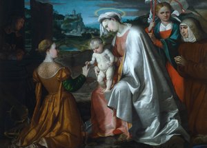 Mystiek huwelijk van Sint-Catharina in aanwezigheid van de heiligen Ursula, Laurentius en Angela Merici