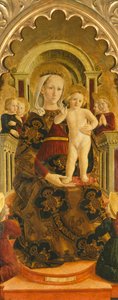 Madonna op de troon