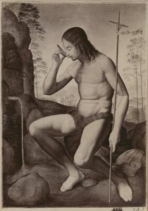 Johannes de Doper in de woestijn door Giuliano Bugiardini