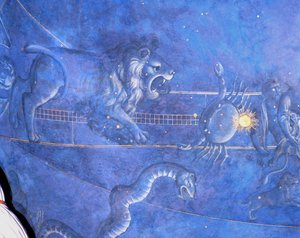 Het Pad van de Zon door de sterren op de nacht van 4 juli 1442, detail van Leeuw, Kreeft en de Hydra (detail) door Giuliano dArrighi Pesello
