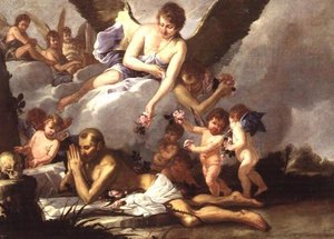 De zelfkastijding van St. Franciscus door Giulio (attr. to) Carpioni