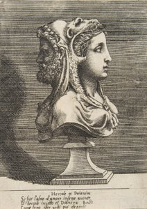Buste van Hercules en Dejanira, ca. 1531-76 door Giulio Bonasone