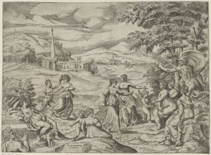 Mercurius vertelt het verhaal van Pan en Syrinx