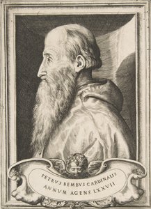 Portret van Kardinaal Pietro Bembo naar links kijkend, 1572 door Giulio Bonasone