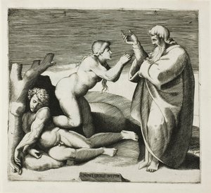 De Schepping van Eva door Giulio Bonasone