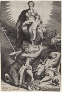 De Visioen van Sint Hiëronymus door Giulio Bonasone
