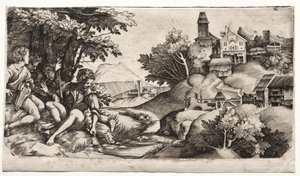 Herders in een landschap, ca. 1517