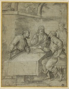 Studie voor het Avondmaal in Emmaüs door Giulio Campi