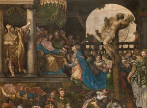 Triomf van Mordechai (detail) door Giulio Campi