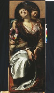 St. Cecilia met twee engelen door Giulio Cesare Procaccini
