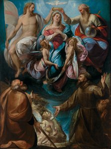 De kroning van de Maagd met de heiligen Jozef en Franciscus door Giulio Cesare Procaccini