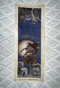Plafond van de zonnekamer van het Paleis van Té in Mantua door Giulio Romano