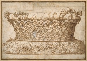 Ontwerp voor een kindergraf door Giulio Romano