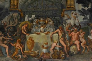 Fresco detail uit de Kamer van Amor en Psyche, 1526-1534