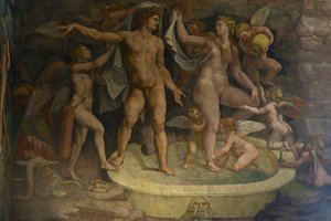 Fresco detail uit de Kamer van Amor en Psyche door Giulio Romano
