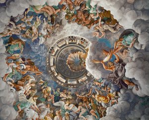 Olympus, zetel van de goden (fresco) door Giulio Romano
