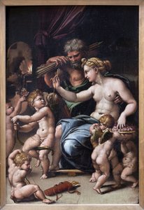 Venus en Vulcanus door Giulio Romano