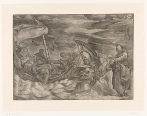Christus lopend over het water