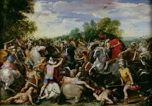 De overwinning van Tullus Hostilius (672-640 v.Chr.) op de troepen van Veii en Fidenae
