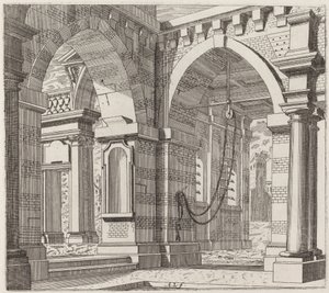 Architectonische fantasie met gebogen poorten