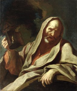 Diogenes (c.412-323 v.Chr.) met zijn lantaarn door Giuseppe Antonio Petrini