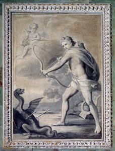 Apollon doodt de slang Python door Giuseppe Bacigalupo