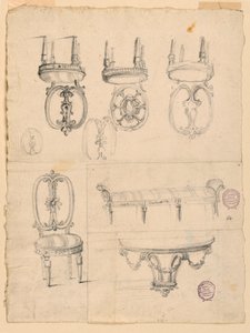 Stoelen en Architecturale Schetsen door Giuseppe Barberi
