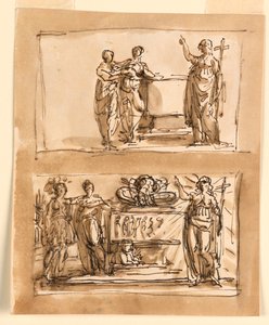Sarcophaag en Allegorische Figuren door Giuseppe Barberi