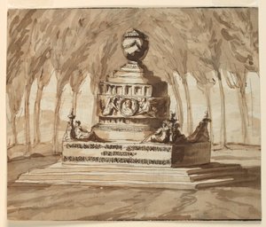 Grafmonument voor Dichter Pietro Chiari door Giuseppe Barberi