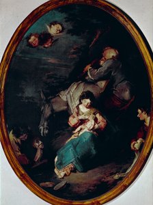 Rust tijdens de vlucht naar Egypte, schilderij door Giuseppe Bazzani
