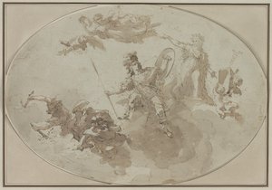 Plafondstudie: Allegorie van vrede en oorlog