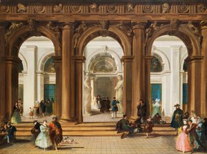 De Ingang van de Biblioteca Marciana, Venetië