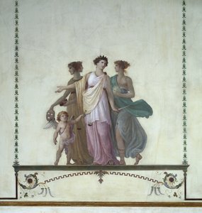 Allegorie van komedie, gerechtigheid en waarheid (fresco) door Giuseppe Borsato