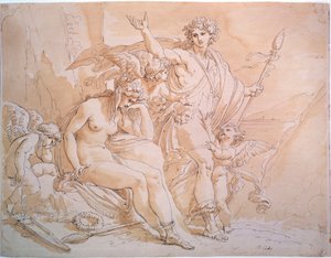 Bacchus en Ariadne, 1780s door Giuseppe Cades